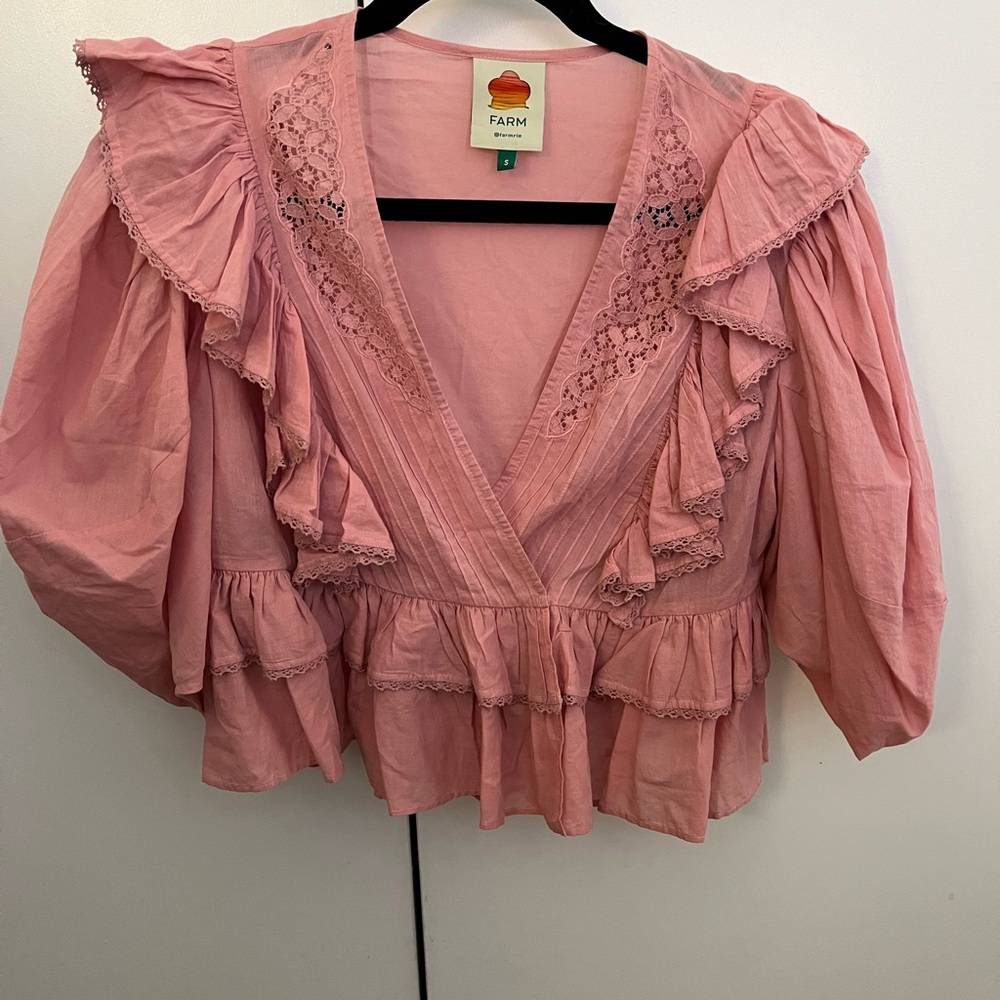 Farm Rio Pink Ruffled Women's Top